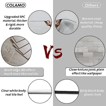 COLAMO Luxury Peel and Stick Wood Tiles for Home Decor