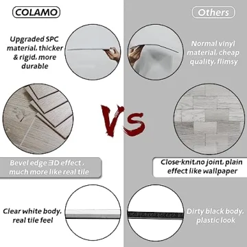 COLAMO Luxury Peel and Stick Wood Tiles for Home Decor