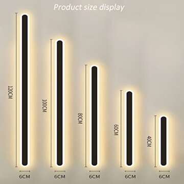 Maxziller 47inch Long Modern 2Pack LED Wall Light,24W Warm White 110V led Wall Mount Lighting Fixture Rectangular Black Wall Lights Elegant Frosted White Acrylic Anti Rust