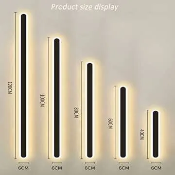 Maxziller 47inch Long Modern 2Pack LED Wall Light,24W Warm White 110V led Wall Mount Lighting Fixture Rectangular Black Wall Lights Elegant Frosted White Acrylic Anti Rust