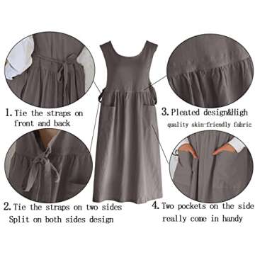 Losofar Vintage Pleated Apron for Plus Size Women