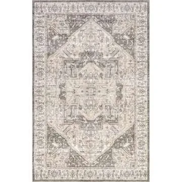 nuLOOM Brielle Vintage Medallion Rug - Washable, Stylish & Safe