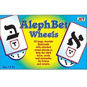 Aleph Bet Wheels: 32 Durable Flashcards with Vowel Wheels for Early Learning
