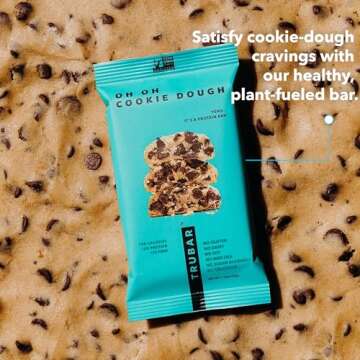 TRUBAR Vegan Protein Bar, Oh Oh Cookie Dough, Gluten Free, Plant Based, High Fiber, Dairy Free, Low ...