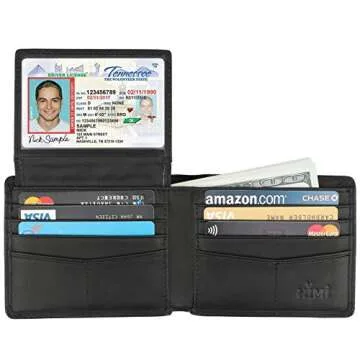 HIMI Genuine Leather RFID Blocking Bifold Wallet for Men