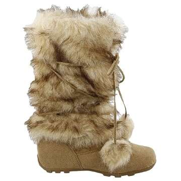 EZGD Blossom Talia-Hi Women Ladies Mukluk Faux Fur Mid Calf Warm Winter Snow Boots