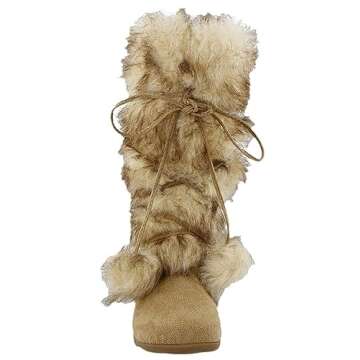 EZGD Blossom Talia-Hi Women Ladies Mukluk Faux Fur Mid Calf Warm Winter Snow Boots