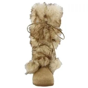 EZGD Blossom Talia-Hi Women Ladies Mukluk Faux Fur Mid Calf Warm Winter Snow Boots