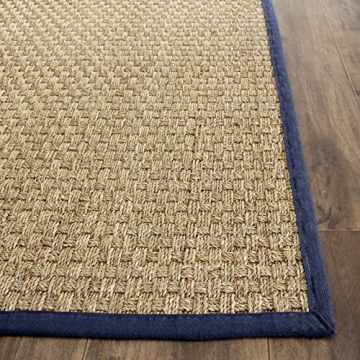 SAFAVIEH Natural Fiber Accent Rug in Natural & Blue - Durable & Stylish