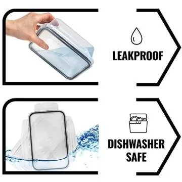 fullstar 20 PCS Plastic Food Storage Containers with Lids (10 Containers & 10 Lids), Leakproof BPA-Free Containers for Kitchen Organization, Meal Prep, Reusable Lunch Container