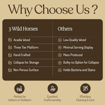 Modern Rustic 3 Tier Serving Tray – Slate & Wood Design