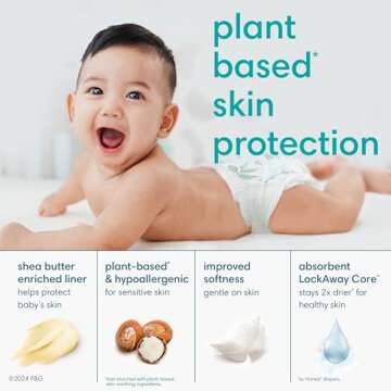 Pampers Baby Diapers - Pure Protection - Size 5, 48 Count, for up to 100% Leakproof, Premium Plant-B...