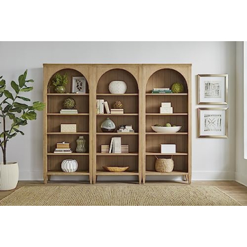 Modern Wood Open Bookcase Fully Assembled Light Brown
