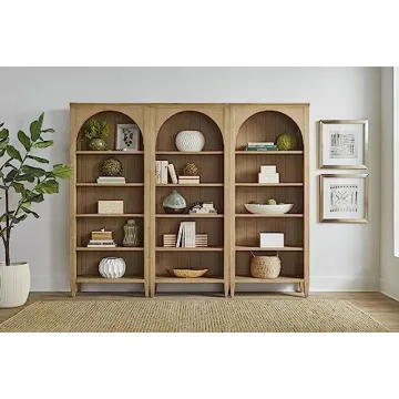 Modern Wood Open Bookcase Fully Assembled Light Brown