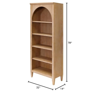 Modern Wood Open Bookcase Fully Assembled Light Brown