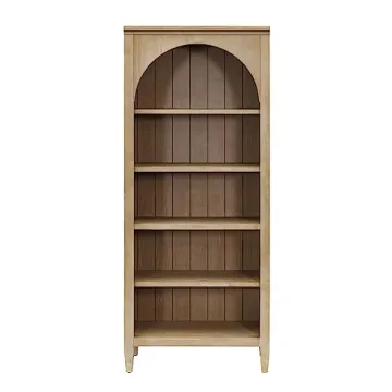 Modern Wood Open Bookcase Fully Assembled Light Brown