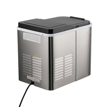 KOUDERA Countertop Ice Maker with 9 Bullet Ice, Portable Ice Maker with 26.5lb/24H, Self-Cleaning,with Ice Scoop and Basket, Suit for Home/Office/Bar/Party, Silver
