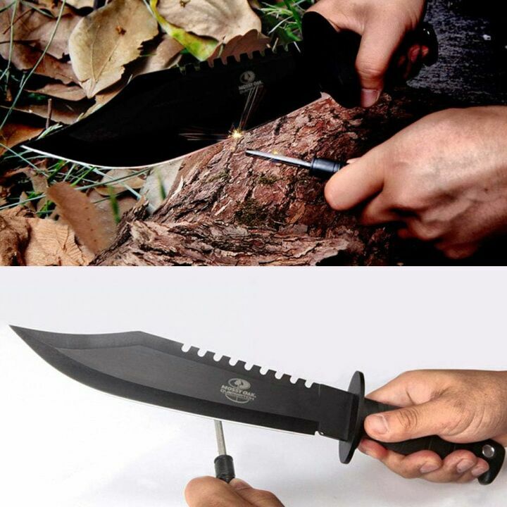 Mossy Oak Tactical Bowie Knife with Sharpener & Sheath
