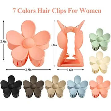 Flower Claw Clip Set for Women - 7 Colors