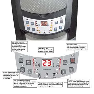 Elitzia Hair Steamer Salon Micro Mister Hair Scalp Treatment Dye Perm Professional O3 Ozone Hooded SPA Black Gray Color Barber Shop Red Blue Light For Black Hair Natural With Wheels ET1408B