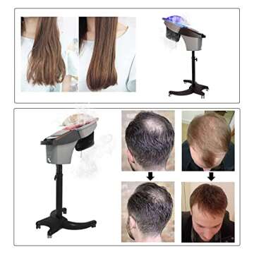 Elitzia Hair Steamer Salon Micro Mister Hair Scalp Treatment Dye Perm Professional O3 Ozone Hooded SPA Black Gray Color Barber Shop Red Blue Light For Black Hair Natural With Wheels ET1408B