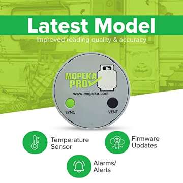 Mopeka Pro Check Sensor - Wireless Propane Tank Magnetic Sensor Level Indicator - Propane Gas Tank Pressure Gauge Electronic for BBQ Grill - Remote Ready Propane, Butane and Fuel Level Gauge with App