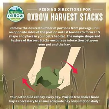 Oxbow Animal Health Harvest Hay Stacks - Western Timothy Hay with Carrots - All Natural Hay for Rabbits, Guinea Pigs, Chinchillas, Hamsters & Gerbils - 35 oz.