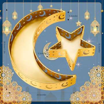 Elegant Moon Star Trays for Ramadan Decor - 2 PC Set