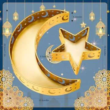 Elegant Moon Star Trays for Ramadan Decor - 2 PC Set