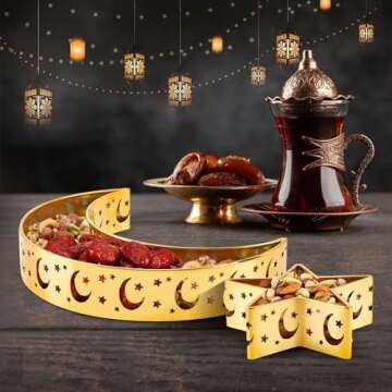 Elegant Moon Star Trays for Ramadan Decor - 2 PC Set