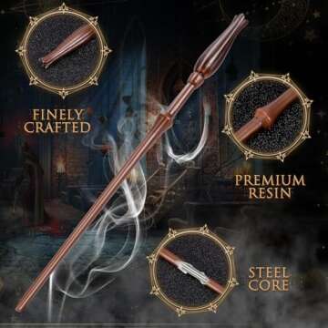 EZVYAO Wizard Wand Magic Witch Sorcerer Wands for Kids Cosplay Party Costume Accessories, Tulip