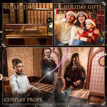 EZVYAO Wizard Wand Magic Witch Sorcerer Wands for Kids Cosplay Party Costume Accessories, Tulip