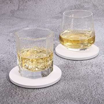 ABenkle Coasters for Drinks with Holder for Coffee Table, Absorbent Coaster Sets of 6, Drink Coaster...
