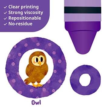 DECOWALL DS-8044 Animal Alphabet Numbers Colour Decals Stickers Kids Peel and Stick Removable for Room décor Letters ABC Classroom playroom Decorations Educational Bedroom Nursery