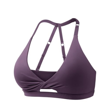 VOYJOY Workout Sports Bras for Women Padded Backless Strappy Fitness Wireless Gym Medium Impact Bra ...