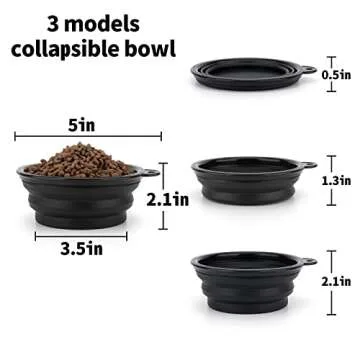SLSON Dog Bowls Pet Collapsible Bowl with Cover Lids,2 Pack Dog Travel Bowls Portable Foldable Cat Water Dish Bowl for Pets Walking Parking Camping (Black and Black, Small)