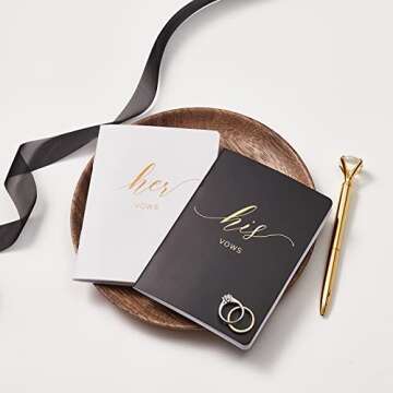 Elegant Wedding Vow Books Set - AKITSUMA Black & White
