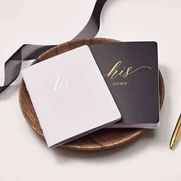 Elegant Wedding Vow Books Set - AKITSUMA Black & White