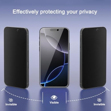 Ailun 3Pack Privacy Screen Protector for iPhone 16 Pro [6.3 inch]+3Pack Camera Lens Protector,Dynami...