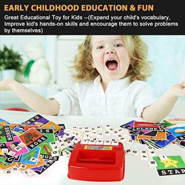 Learning Toys for Kids, Matching Letter Game, Educational Toys with Flash Cards, Spelling Game for 3-6 Year Old Boys Girls Preschooler Kindergarten