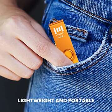 MOSDART 64GB USB2.0 Flash Drive, with Keychain Loop, Swivel Design with LED Light, exFAT Memory Stick for Computers, System Backup, Data Storage, Pastel Color(Pack of 5)