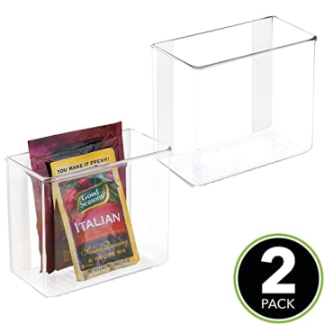 mDesign Clear Adhesive Organizers 2 Pack Space Saving Storage