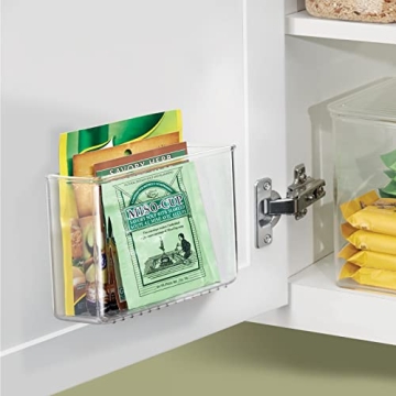 mDesign Clear Adhesive Organizers 2 Pack Space Saving Storage