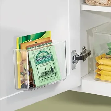 mDesign Clear Adhesive Organizers 2 Pack Space Saving Storage