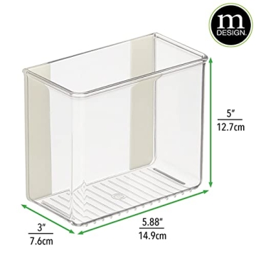mDesign Clear Adhesive Organizers 2 Pack Space Saving Storage