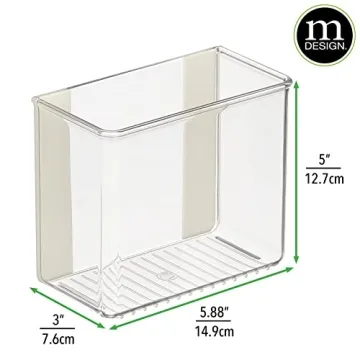 mDesign Clear Adhesive Organizers 2 Pack Space Saving Storage