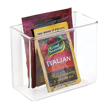 mDesign Clear Adhesive Organizers 2 Pack Space Saving Storage