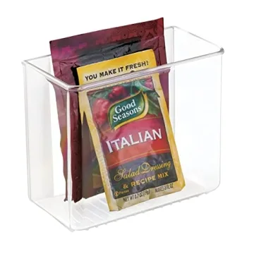 mDesign Clear Adhesive Organizers 2 Pack Space Saving Storage