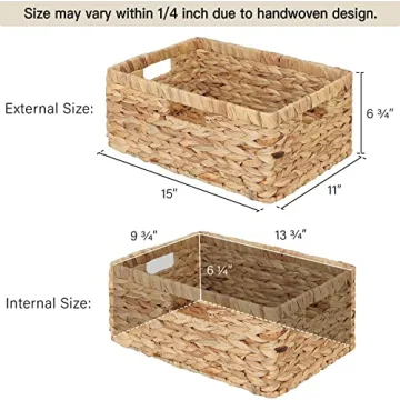 Stylish Wicker Storage Basket with Handles for Home Organization