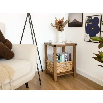 Stylish Wicker Storage Basket with Handles for Home Organization